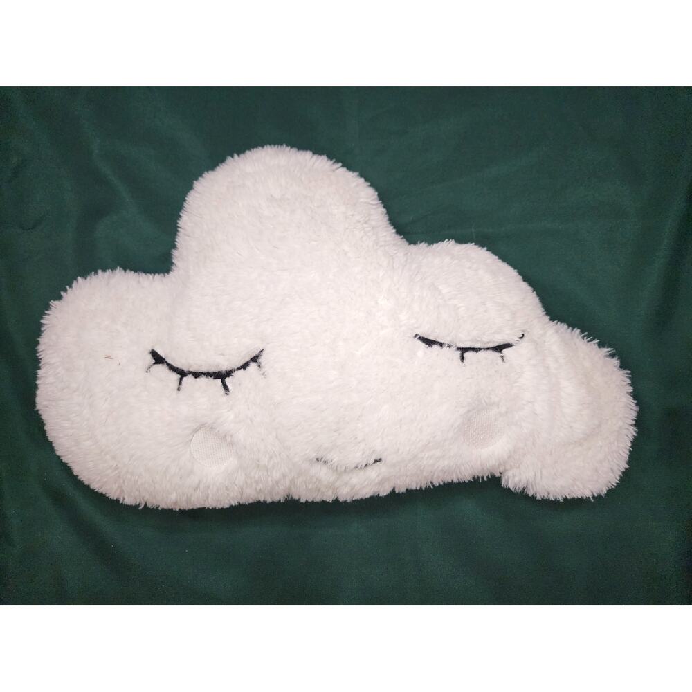 Pottery Barn Kids Cloud Sheep Face Shaped Pillow Whte Faux Fur Nursery Decor 19"